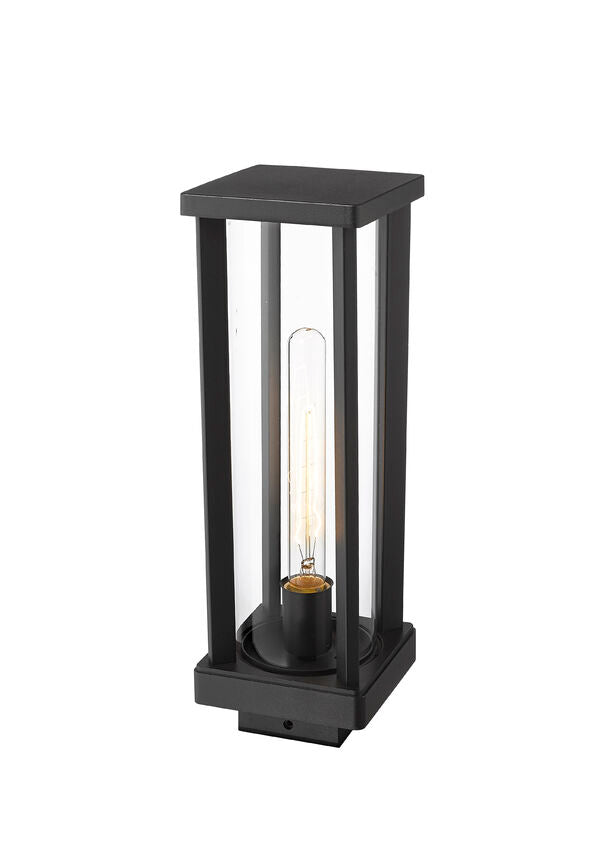 Z-Lite Glenwood 6" 1-Light Black Outdoor Post Mount Fixture With Clear Glass Shade
