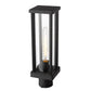 Z-Lite Glenwood 6" W x 15" H 1-Light Black Outdoor Post Mount Fixture With Clear Glass Shade