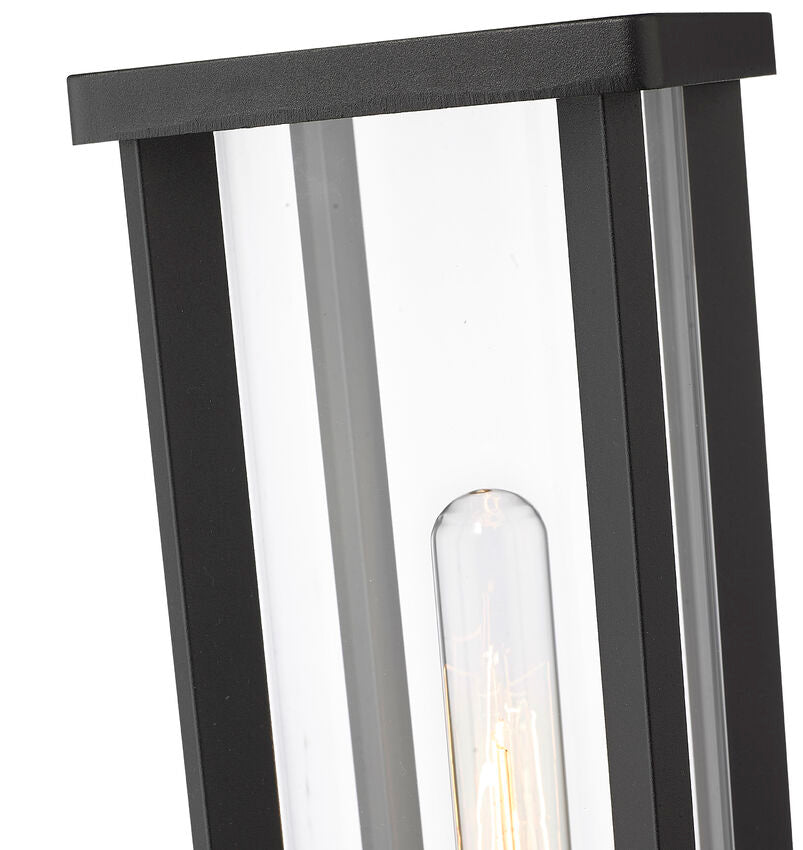 Z-Lite Glenwood 6" W x 15" H 1-Light Black Outdoor Post Mount Fixture With Clear Glass Shade