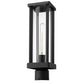 Z-Lite Glenwood 6" W x 15" H 1-Light Black Outdoor Post Mount Fixture With Clear Glass Shade