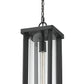 Z-Lite Glenwood 8" 1-Light Black Aluminum Outdoor Chain Mount Ceiling Fixture With Clear Glass Shade