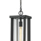 Z-Lite Glenwood 8" 1-Light Black Aluminum Outdoor Chain Mount Ceiling Fixture With Clear Glass Shade