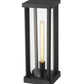 Z-Lite Glenwood 8" 1-Light Black Outdoor Post Mount Fixture With Clear Glass Shade