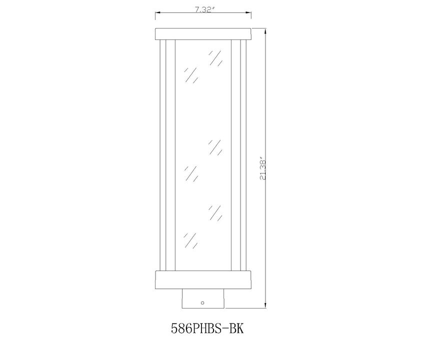 Z-Lite Glenwood 8" 1-Light Black Outdoor Post Mount Fixture With Clear Glass Shade