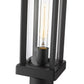 Z-Lite Glenwood 8" W x 16" H 1-Light Black Outdoor Pier Mounted Fixture and Round Pier Mount Hardware With Clear Glass Shade