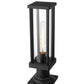Z-Lite Glenwood 8" W x 16" H 1-Light Black Outdoor Pier Mounted Fixture and Square Pier Mount Hardware With Clear Glass Shade