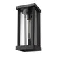 Z-Lite Glenwood 8" W x 17" H 1-Light Black Aluminum Outdoor Wall Sconce With Clear Glass Shade