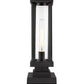 Z-Lite Glenwood 8" W x 18" H 1-Light Black Outdoor Pier Mounted Fixture and Square Pier Mount Hardware With Clear Glass Shade