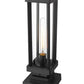 Z-Lite Glenwood 8" W x 18" H 1-Light Black Outdoor Pier Mounted Fixture and Square Pier Mount Hardware With Clear Glass Shade