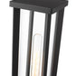 Z-Lite Glenwood 8" W x 18" H 1-Light Black Outdoor Pier Mounted Fixture and Square Pier Mount Hardware With Clear Glass Shade