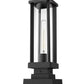 Z-Lite Glenwood 8" W x 18" H 1-Light Black Outdoor Pier Mounted Fixture and Square Pier Mount Hardware With Clear Glass Shade