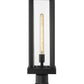 Z-Lite Glenwood 8" W x 22" H 1-Light Black Outdoor Pier Mounted Fixture and Round Pier Mount Hardware With Clear Glass Shade