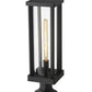 Z-Lite Glenwood 8" W x 22" H 1-Light Black Outdoor Pier Mounted Fixture and Round Pier Mount Hardware With Clear Glass Shade