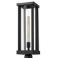 Z-Lite Glenwood 8" W x 22" H 1-Light Black Outdoor Pier Mounted Fixture and Round Pier Mount Hardware With Clear Glass Shade