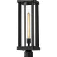 Z-Lite Glenwood 8" W x 22" H 1-Light Black Outdoor Pier Mounted Fixture and Round Pier Mount Hardware With Clear Glass Shade
