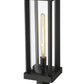 Z-Lite Glenwood 8" W x 22" H 1-Light Black Outdoor Pier Mounted Fixture and Square Pier Mount Hardware With Clear Glass Shade