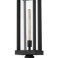Z-Lite Glenwood 8" W x 22" H 1-Light Black Outdoor Pier Mounted Fixture and Square Pier Mount Hardware With Clear Glass Shade