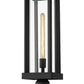 Z-Lite Glenwood 8" W x 22" H 1-Light Black Outdoor Pier Mounted Fixture and Square Pier Mount Hardware With Clear Glass Shade