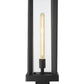 Z-Lite Glenwood 8" W x 23" H 1-Light Black Outdoor Pier Mounted Fixture and Square Pier Mount Hardware With Clear Glass Shade