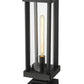 Z-Lite Glenwood 8" W x 23" H 1-Light Black Outdoor Pier Mounted Fixture and Square Pier Mount Hardware With Clear Glass Shade