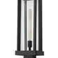 Z-Lite Glenwood 8" W x 23" H 1-Light Black Outdoor Pier Mounted Fixture and Square Pier Mount Hardware With Clear Glass Shade
