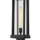 Z-Lite Glenwood 8" W x 23" H 1-Light Black Outdoor Pier Mounted Fixture and Square Pier Mount Hardware With Clear Glass Shade