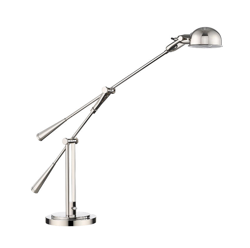 Z-Lite Grammercy Park 10" 1-Light Polished Nickel Steel Table Lamp