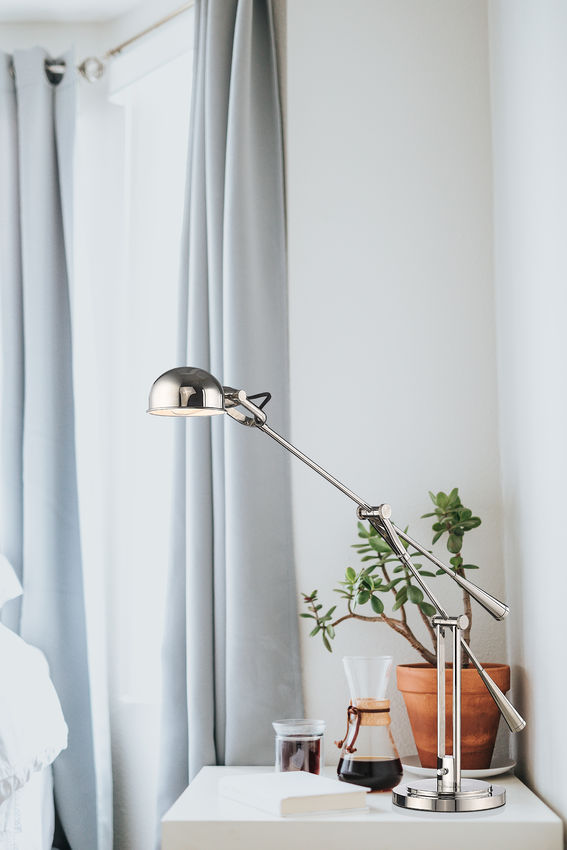 Z-Lite Grammercy Park 10" 1-Light Polished Nickel Steel Table Lamp