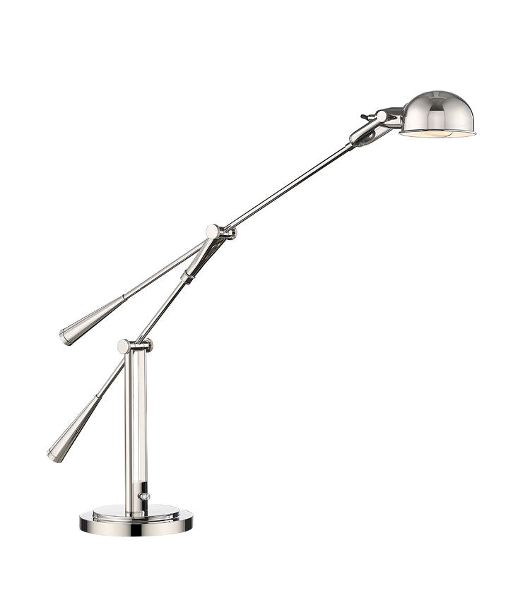 Z-Lite Grammercy Park 10" 1-Light Polished Nickel Steel Table Lamp
