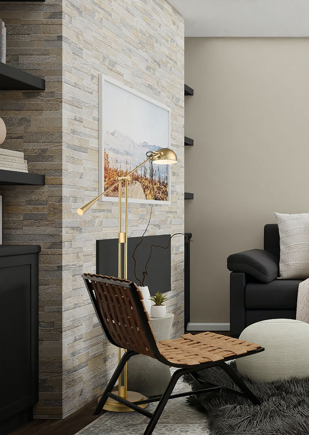 Z-Lite Grammercy Park 13" 1-Light Heritage Brass Steel Floor Lamp