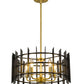 Z-Lite Haake 17" 5-Light Satin Brass Pendant Light With Matte Black Steel Shade