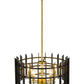 Z-Lite Haake 17" 5-Light Satin Brass Pendant Light With Matte Black Steel Shade