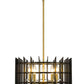 Z-Lite Haake 17" 5-Light Satin Brass Pendant Light With Matte Black Steel Shade