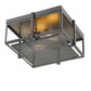 Z-Lite Halcyon 14" 2-Light Bronze and Heritage Brass Square Frame Steel Flush Mount Lighting
