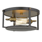 Z-Lite Halcyon 14" 2-Light Bronze and Heritage Brass Steel Flush Mount Lighting