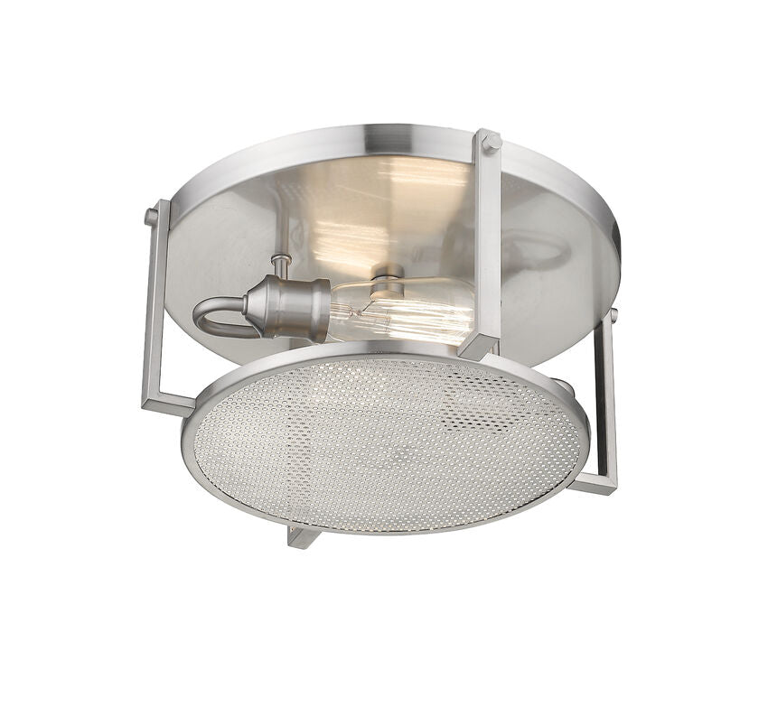 Z-Lite Halcyon 14" 2-Light Brushed Nickel Steel Flush Mount Lighting