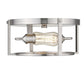 Z-Lite Halcyon 14" 2-Light Brushed Nickel Steel Flush Mount Lighting