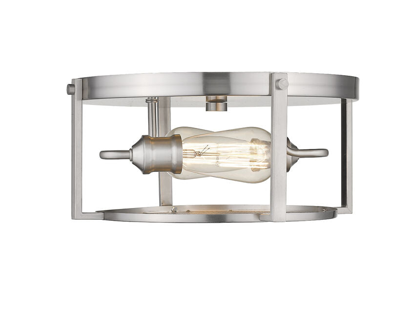 Z-Lite Halcyon 14" 2-Light Brushed Nickel Steel Flush Mount Lighting