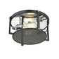 Z-Lite Halcyon 14" 2-Light Matte Black and Brass Steel Flush Mount Lighting