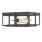 Z-Lite Halcyon 14" 2-Light Matte Black and Chrome Square Frame Steel Flush Mount Lighting