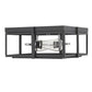 Z-Lite Halcyon 14" 2-Light Matte Black and Chrome Square Frame Steel Flush Mount Lighting