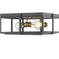 Z-Lite Halcyon 16" 3-Light Bronze and Heritage Brass Square Frame Steel Flush Mount Lighting