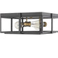 Z-Lite Halcyon 16" 3-Light Bronze and Heritage Brass Square Frame Steel Flush Mount Lighting