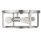 Z-Lite Halcyon 16" 3-Light Brushed Nickel Steel Flush Mount Lighting