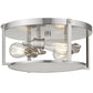 Z-Lite Halcyon 16" 3-Light Brushed Nickel Steel Flush Mount Lighting