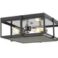 Z-Lite Halcyon 16" 3-Light Matte Black and Chrome Square Frame Steel Flush Mount Lighting