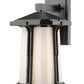 Z-Lite Harbor Lane 10" 1-Light Black Outdoor Wall Sconce With Matte Opal Glass Shade