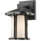 Z-Lite Harbor Lane 7" 1-Light Black Outdoor Wall Sconce With Matte Opal Glass Shade