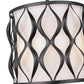 Z-Lite Harden 12" 3-Light Matte Black and White Fabric Shade Pendant Light