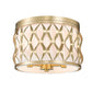 Z-Lite Harden 12" 3-Light Modern Gold and White Fabric Shade Flush Mount